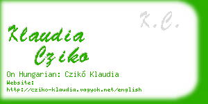 klaudia cziko business card
